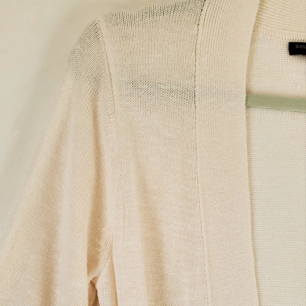 Banana Republic‎ Long Ivory Knit Open Sweater Wrap Size Small Women